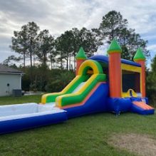 3 on 1 Castle combo bounce house and slides with pool, multiple colors.