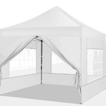 small square tent with removable sides