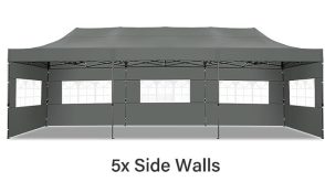 large tent with one side wall missing