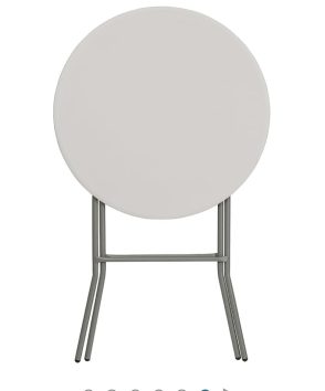 small white round foldable table